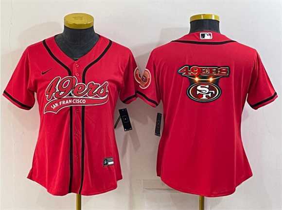 Youth San Francisco 49ers Red Team Big Logo With Patch Cool Base Stitched Baseball Jersey->youth nfl jersey->Youth Jersey